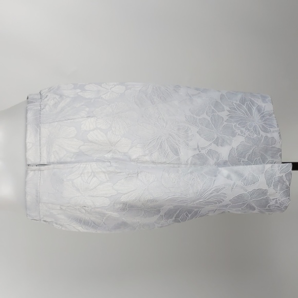 Liz Jordan Women's Skirt Size 12 Silver Embroidered Floral Pencil Lined Zip NEW - Picture 9 of 15